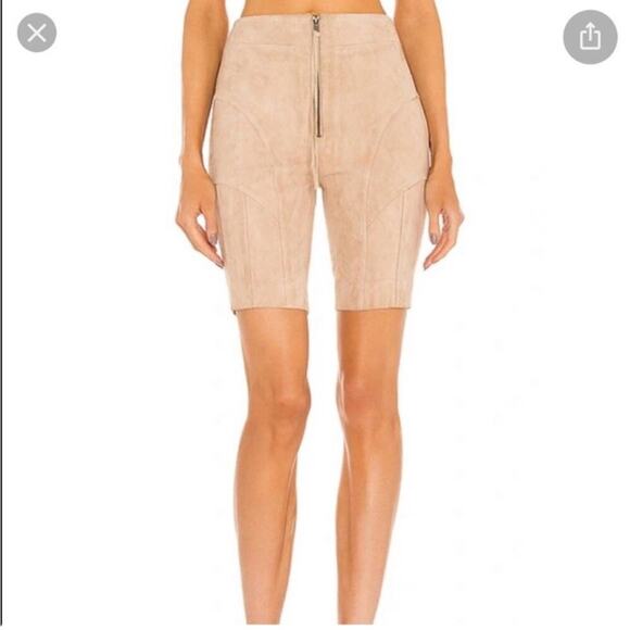 NWT Retrofete Amanda Suede Bike Shorts In Hummus - Picture 3 of 7